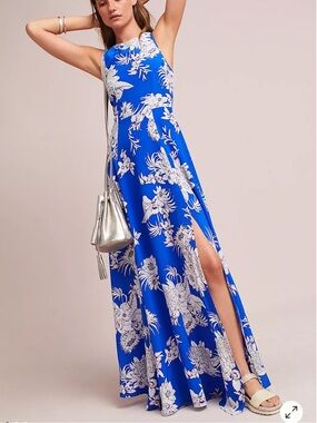 Vince Camuto Royal Blue Floral Maxi Dress